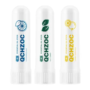 Three refreshing nasal inhaler sticks with mint, lemongrass, and grapefruit flavors.