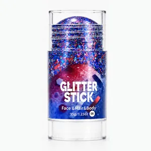 Professioneller Gesichts Körper Haar Glitzerstift Langanhaltendes Wasserfestes Glitzergel Für Party Musikfestival Sport Makeup Damen