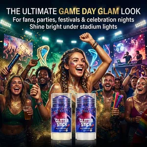 Professioneller Glitzerstift für Gesicht Haar und Körper Make-up in Stadion-Szene.