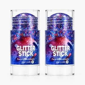 Professioneller blau-roter Kosmetik-Glitzerstift für Gesicht, Haare und Körper 35g