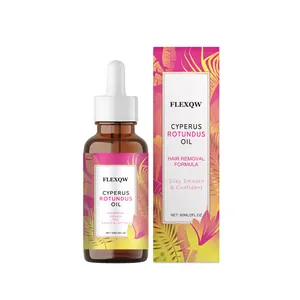 Cyperus Rotundus hair removal oil in 60ml dropper bottle with tropical floral box