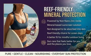 Reef-friendly beef tallow mineral sun spray with non-nano zinc oxide protection