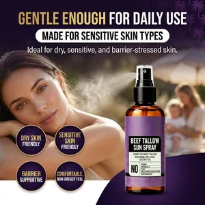 Beef Tallow Sun Spray for sensitive skin with coconut oil and non-nano zinc oxide