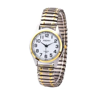Montre numérique xapwv pour personnes âgées avec chiffres arabes et bracelet extensible