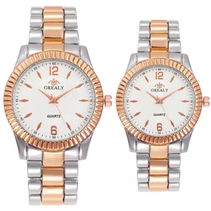 Ensemble de Montres à Quartz en Alliage Décontracté Pour Couple Avec Bracelet en Acier Inoxydable Montre-Bracelet Analogique Minimaliste Pour Hommes et Femmes