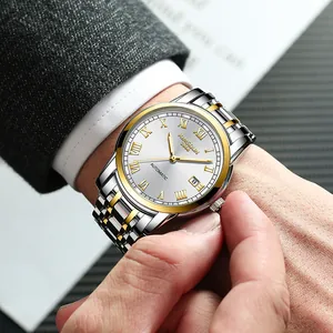 Montre automatique KIMSDUN pour homme avec bracelet en acier inoxydable bicolore