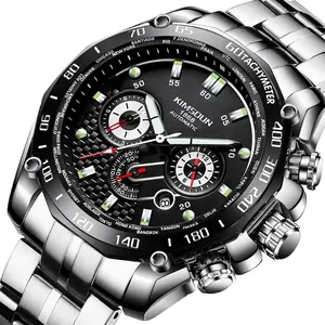 KIMSDUN Herren Automatische Mechanische Uhr Mode Sport Wasserdicht Leuchtend Multifunktion Edelstahl Luxus Armbanduhr