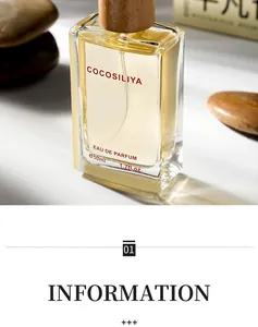 Primo piano del flacone di eau de parfum legnoso COCOSILIYA con elegante tappo in legno