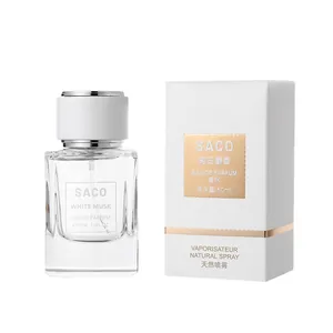 SACO White Musk ξυλώδες Eau de Parfum unisex άρωμα σε κομψό γυάλινο μπουκάλι σπρέι 60 ml