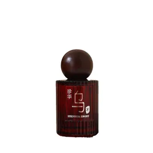Elegant Zhenhua Ebony wood-scented unisex perfume bottle with sphere wooden cap