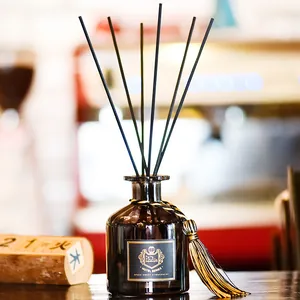 Diffuseur de Parfum à Bâtonnets Set d'Huiles Essentielles Bouteille en Verre Série Hôtel Désodorisant pour Maison Bureau