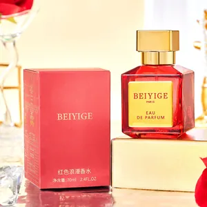 Profumo di lusso rosso e oro per donna, aroma di rosa e oud, flacone 70 ml