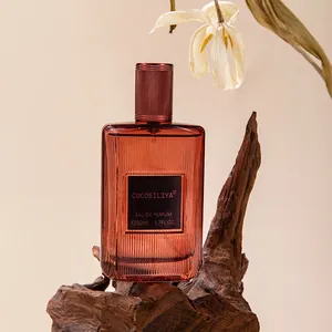Άρωμα COCOSILIYA 50ml EDP σε ραβδωτό καφέ-κόκκινο γυάλινο μπουκάλι, βετιβέρ