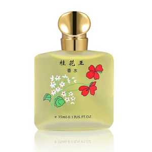 Profumo fresco Osmanthus King 35ml in flacone di vetro giallo satinato con tappo dorato