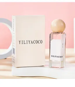 Elegante flacone di profumo da 30 ml con tappo a sfera e scatola coordinata