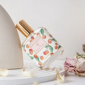 COCOSILIYA 30ml cherry pattern eau de toilette perfume for women in elegant studio setting