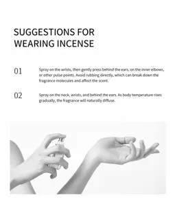 Detailed instructional guide for applying women's sage and sea salt salon perfume on pulse points