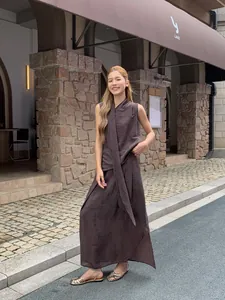 Women Irregular Pleated Skirt Asymmetric Design High Waist Midi Skirt Cotton Blend Casual Minimalist Summer Bottoms