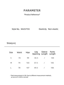 Tabla de tallas para pantalones vaqueros anchos informales con medidas de cintura