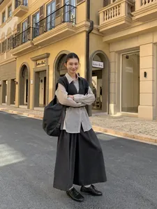 Dames Hoge Taille Wijde Pijp Ingekort Broek Basic Tencel Katoen Drape Casual Enkellange Broek Voor Kantoor Dagelijks Minimalistisch