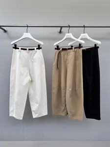 Κομψό ψηλόμεσο κοντό φαρδύ παντελόνι από Tencel βαμβάκι, διαθέσιμο σε τρία χρώματα.