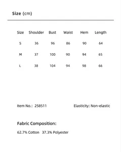 Größentabelle und detaillierte Materialspezifikationen für minimalistisches Strick-T-Shirt