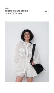 Lightweight Tencel ramie hooded shirt jacket for women, breathable summer outerwear.