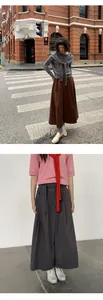 Jupe-culotte élégante à taille haute disponible en gris anthracite et brun chaud