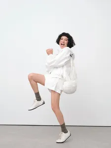 Women's lightweight hooded sun protection jacket in white for summer outdoor wear