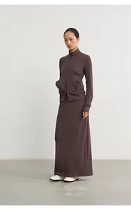Comfortable Lenzing Modal knit long skirt for women in a minimalist casual style