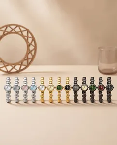 Colección de relojes GEDI vintage para mujer con brazaletes de cuentas metálicas finas