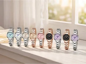 Diverse collection of GEDI elegant steel strap ladies watches in various dial colors
