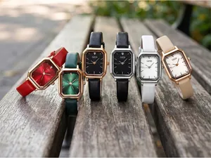 Collection of GEDI vintage women's quartz watches with colorful straps and rose gold cases