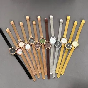 Montres à quartz GEDI pour femmes avec bracelet en maille d'acier inoxydable, couleurs