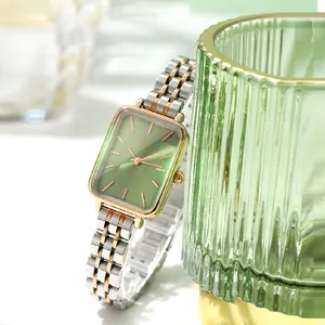 Women's Fashion Quartz Watch Minimalist Rectangular Dial Alloy Strap Waterproof Wristwatch Elegant Ladies Jewelry Dress Watch