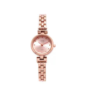 Orologio GEDI elegante da donna in oro rosa con cinturino in acciaio impermeabile
