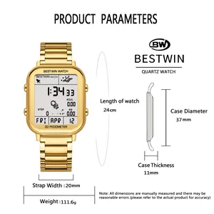 Paramètres techniques et spécifications de taille détaillés pour la montre de sport