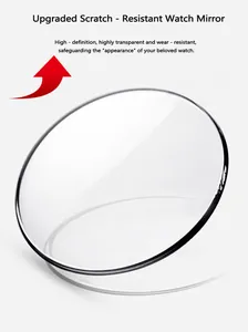Macro view of upgraded high-definition scratch-resistant transparent watch mirror