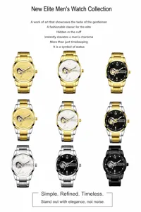 Collection de montres mécaniques automatiques pour hommes avec cadran tourbillon
