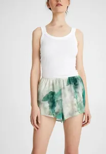 Short élégant en soie de mûrier à teinture verte pour femmes, bas de pyjama d'été
