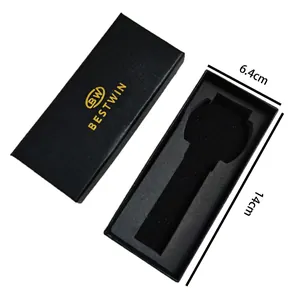 Boîte cadeau pour montre rectangulaire noire avec logo BESTWIN, 14x6,4 cm