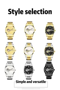 Collection of hollow automatic mechanical watches for men in nine premium metal finishes
