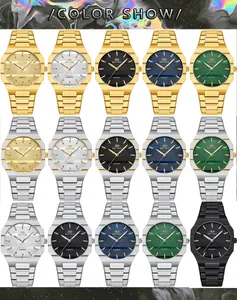 Collection of BESTWIN men's fashion quartz watches in various metal and dial colors