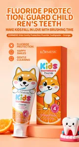 Pasta de dientes con flúor para niños KORMESIC sabor naranja y envase animado