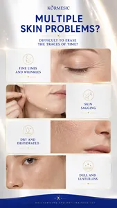 Detail showing common skin concerns including wrinkles and sagging for face treatment