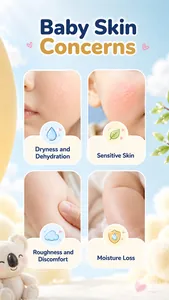 Detailed view of baby skin issues including dryness and sensitivity for lotion use