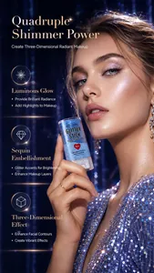 Gros plan du bâton enlumineur scintillant sur modèle pour un éclat radieux