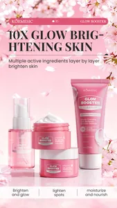 Coffret de soins KORMESIC 10X Glow avec nettoyant, sérum, crème de jour et de nuit.