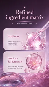 Vue détaillée des ingrédients panthénol et fructose dans le spray fixateur matifiant.