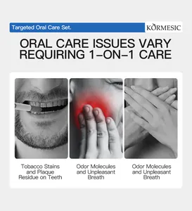 Detalles del set de cuidado bucal Kormesic: soluciones para manchas de tabaco y mal aliento